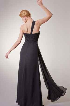 Robe demoiselle d'honneur moderne en forme ruché avec sans manches en chiffon - Photo 4