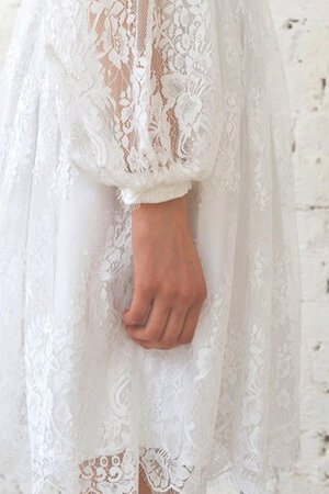 Abito da Sposa Tubino in Pizzo V-Scollo in pizzo con Maniche Lunghe al ginocchio - Foto 3