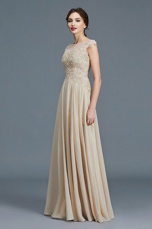 Chiffon Ärmelloses Normale Taille A Linie Brautmutterkleid mit Schaufel Ausschnitt - Bild 3