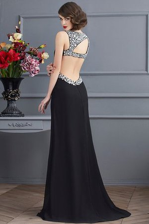 Normale Taille Enges Chiffon Abendkleid mit Offenen Rücken mit Perlen - Bild 2