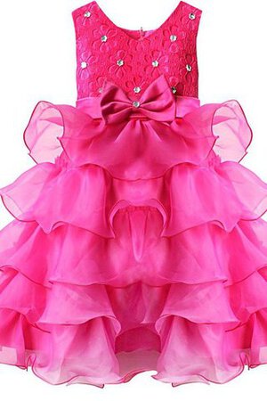 Robe de cortège enfant brillant avec sans manches avec nœud à boucles de lotus - Photo 1