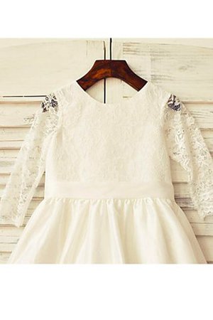 Robe de cortège enfant avec fleurs au niveau de cou de princesse a-ligne avec zip - Photo 3