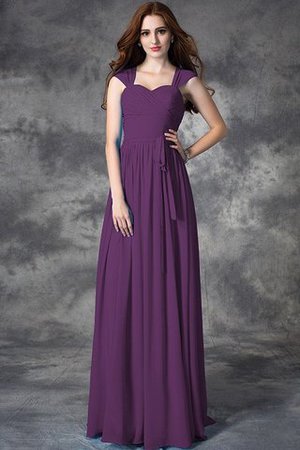 Prinzessin Breiter Träger Normale Taille Reißverschluss Chiffon Brautjungfernkleid - Bild 5