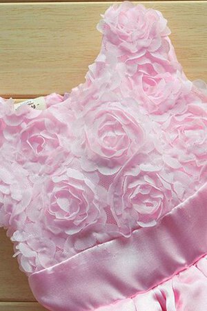 Abito da Cerimonia Bambini Senza Maniche Cerniera A-Line in Taffeta con Fiore in Tulle - Foto 3