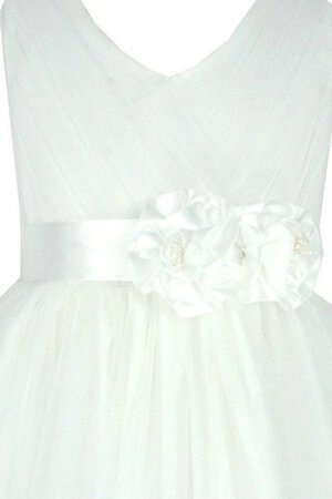 Robe de cortège enfant plissage de tour de ceinture en haute ligne a en tulle manche nulle - Photo 4