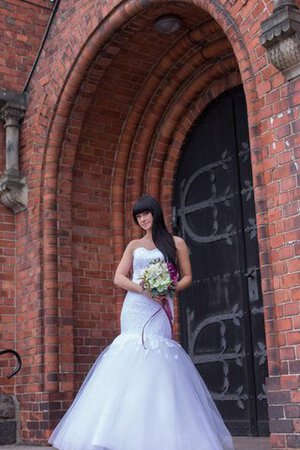 Robe de mariée impressioé fermeutre eclair de sirène textile en tulle de col en cœur - Photo 3