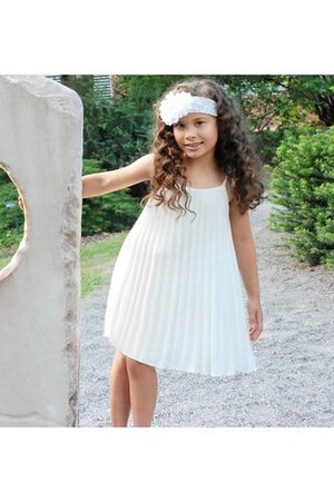 Abito da Cerimonia Bambini in Chiffon al ginocchio Conotta A-Line con Piega con Increspature - Foto 1