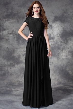 Ärmelloses Chiffon Normale Taille Anständiges Brautjungfernkleid mit Bordüre - Bild 2