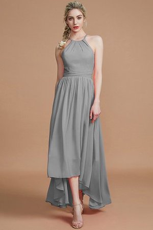 Ärmellos Neckholder Normale Taille Rocklänge-asymmetrisches Brautjungfernkleid aus Chiffon - Bild 32