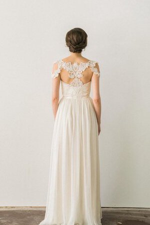 Robe de mariée simple avec décoration dentelle col élisabéthain ligne a fermeutre eclair - Photo 4