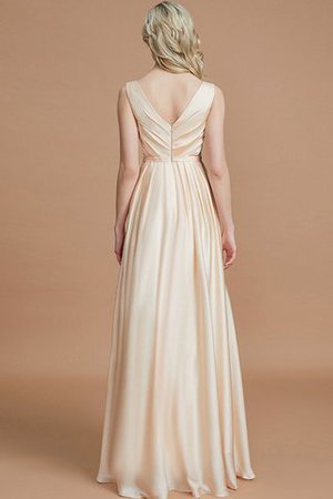 Robe demoiselle d'honneur naturel v encolure de princesse avec sans manches ruché - Photo 35