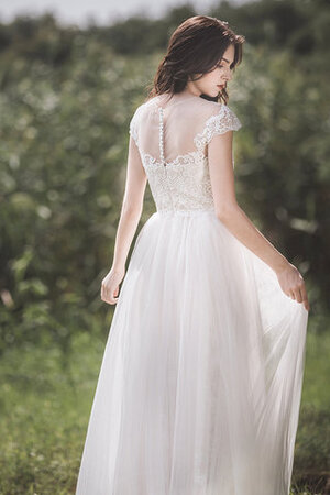 Abito da sposa alta qualità in pizzo naturale all aperto conservatore a-line - Foto 2