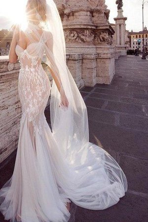 Abito da Sposa Queen Anne lusso con Spacco Davanti Coda A Strascico Corto in pizzo in Pizzo - Foto 3