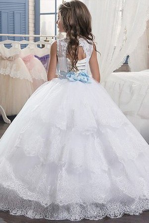 Abito da Cerimonia Bambini Ball Gown in Tulle Tondo Naturale Senza Maniche - Foto 2