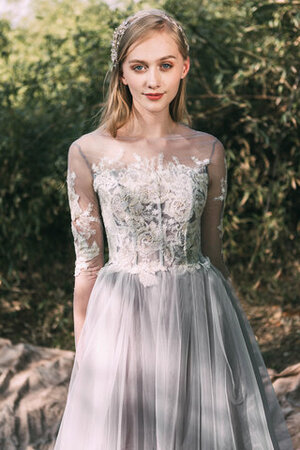 Robe de mariée attrayant textile en tulle jusqu'au sol moderne longue - Photo 4