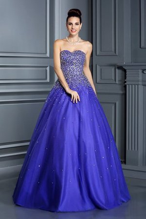 Robe de quinceanera longue jusqu'au sol avec lacets de col en cœur de mode de bal - Photo 1