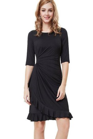 Chiffon natürliche Taile plissiertes enganliegendes gerüschtes Cocktailkleid mit Rüschen - Bild 1