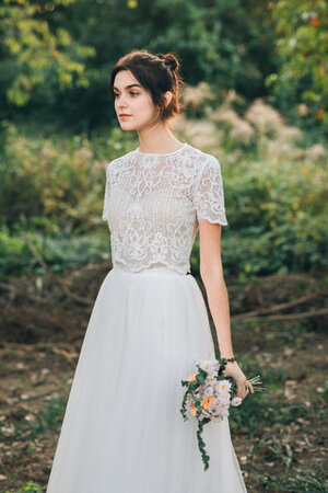 Robe de mariée arrivée au cheville col ras du cou unique vintage romantique - Photo 3