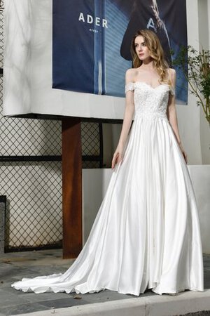 Robe de mariée a-ligne séduisant d'epaule ecrite discrete officiel - Photo 5