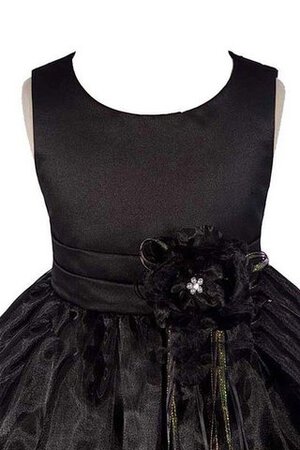 Abito da Cerimonia Bambini con Fiore Senza Maniche con Piega Ball Gown con Fiocco Tondo - Foto 2