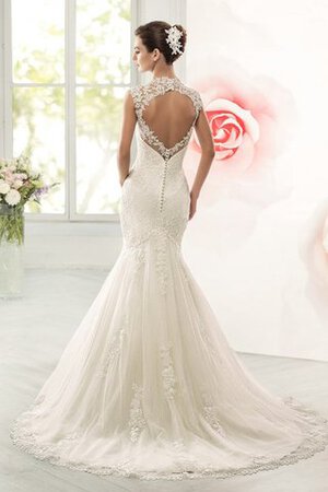 Abito da Sposa Elegante Lungo Senza Maniche Spazzola Treno con Applique sexy - Foto 4