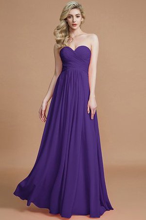 Robe demoiselle d'honneur naturel a-ligne jusqu'au sol de princesse en chiffon - Photo 29