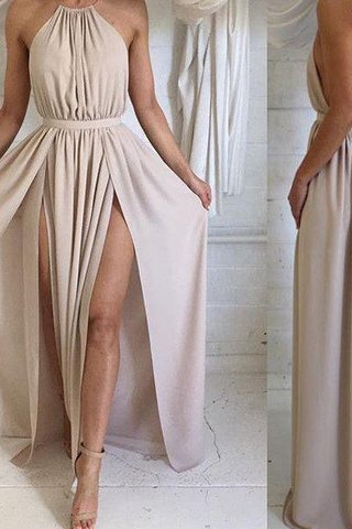 Abito da Ballo Semplice in Chiffon moda Senza Maniche con Spacco Davanti Anello - Foto 2