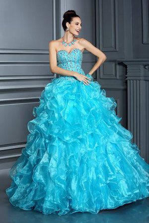 Ärmelloses Empire Taille Duchesse-Linie Bodenlanges Quinceanera Kleid mit Perlen - Bild 1