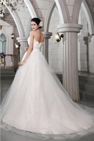 Robe de mariée longue avec zip de tour de ceinture empire de mode de bal avec perle - Photo 2