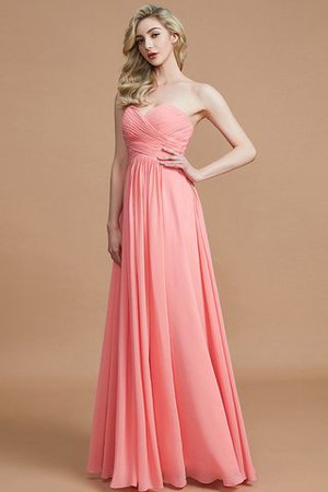 Robe demoiselle d'honneur naturel a-ligne jusqu'au sol de princesse en chiffon - Photo 4