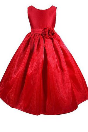 Abito da Cerimonia Bambini con Fiocco Cappellino Ball Gown Barchetta A-Line con Manica Corte - Foto 1