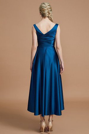 Ärmelloses Normale Taille Prinzessin Brautjungfernkleid aus Satin mit V-Ausschnitt - Bild 35