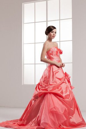 Abito Quinceanera con Stropicciato con Fiore Ball Gown con Applique con Perline Senza Maniche - Foto 5