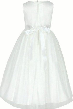 Robe de cortège enfant plissage de tour de ceinture en haute ligne a en tulle manche nulle - Photo 3