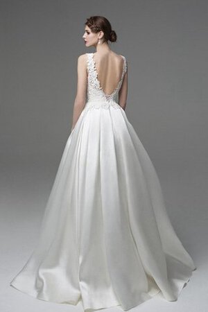 Abito da Sposa Senza Maniche Elegante A-Line con Increspature A Terra con Applique - Foto 1