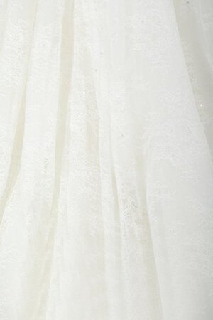 Robe de mariée plissé avec manche courte avec lacets jusqu'au sol de col en v - Photo 5