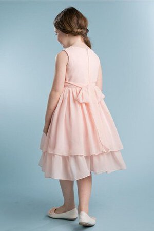 Robe de cortège enfant plissé naturel avec perle a-ligne manche nulle - Photo 3