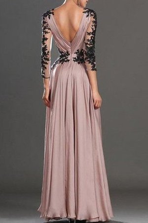 Robe de soirée naturel de princesse a-ligne avec manche longue avec chiffon - Photo 2