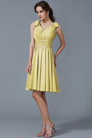 Robe demoiselle d'honneur bref naturel bandouliere spaghetti en chiffon a-ligne - Photo 7