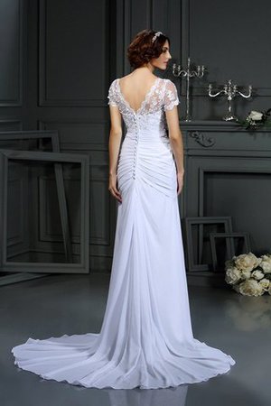 Robe de mariée distinguee avec manche courte avec zip en forme de traîne moyenne - Photo 2