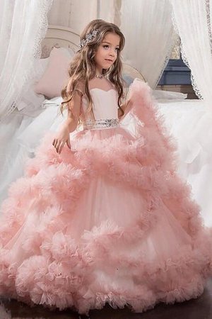 Abito da Cerimonia Bambini decorato in Tulle con Cristino Radiosa A Terra - Foto 1