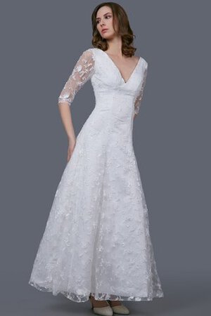 Robe de mariée intemporel attirent avec zip v encolure decoration en fleur - Photo 4