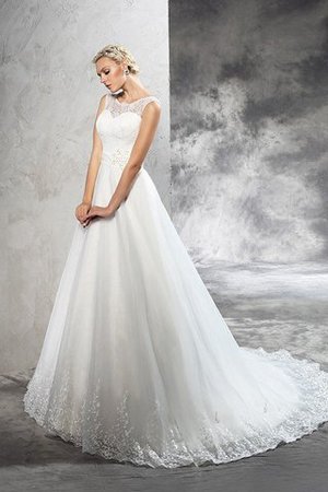 Abito da Sposa Naturale Coda A Strascico Corto Lunghi Ball Gown con Nastro - Foto 5