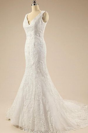 Robe de mariée facile balancement de col en v de sirène sans ceinture - Photo 1