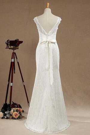 Meerjungfrau Stil Schaufel-Ausschnitt konservatives luxus Brautkleid mit Gürtel mit Bordüre - Bild 4