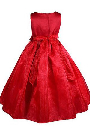 Abito da Cerimonia Bambini con Fiocco Cappellino Ball Gown Barchetta A-Line con Manica Corte - Foto 3