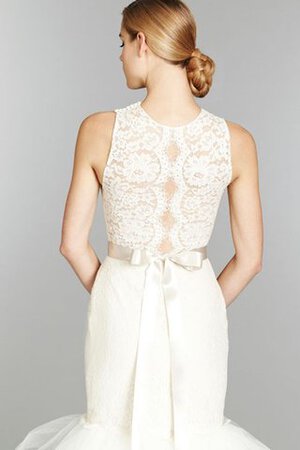 Robe de mariée modeste naturel de sirène de traîne courte ceinture - Photo 2