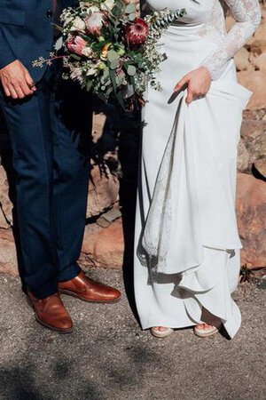 Abito da Sposa Spazzola Treno in pizzo Elegante A-Line A Terra decorato - Foto 4