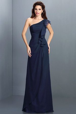 Robe demoiselle d'honneur longue en chiffon gaine avec zip avec sans manches - Photo 10