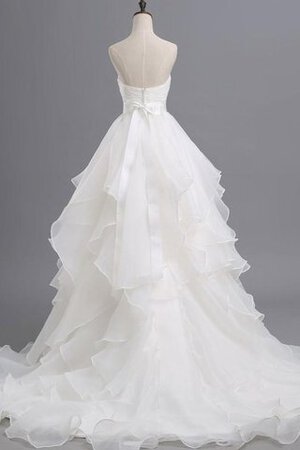 Robe de mariée avec sans manches au drapée en organza de traîne mi-longue dos nu - Photo 4